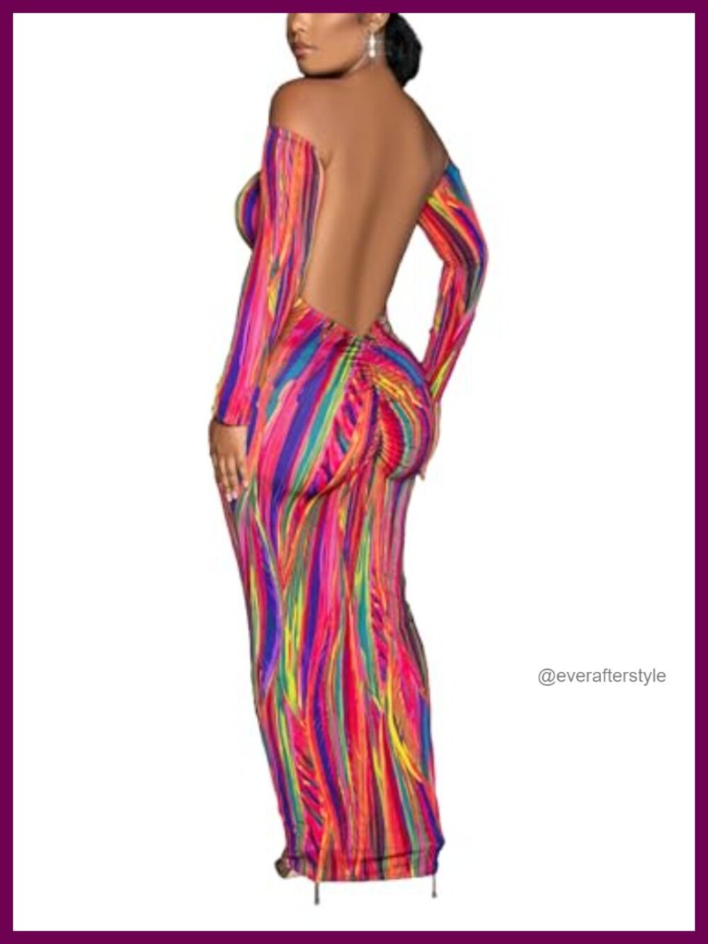 Womens Off Shoulder Long Sleeve Maxi Dress Bodycon Club Night Out